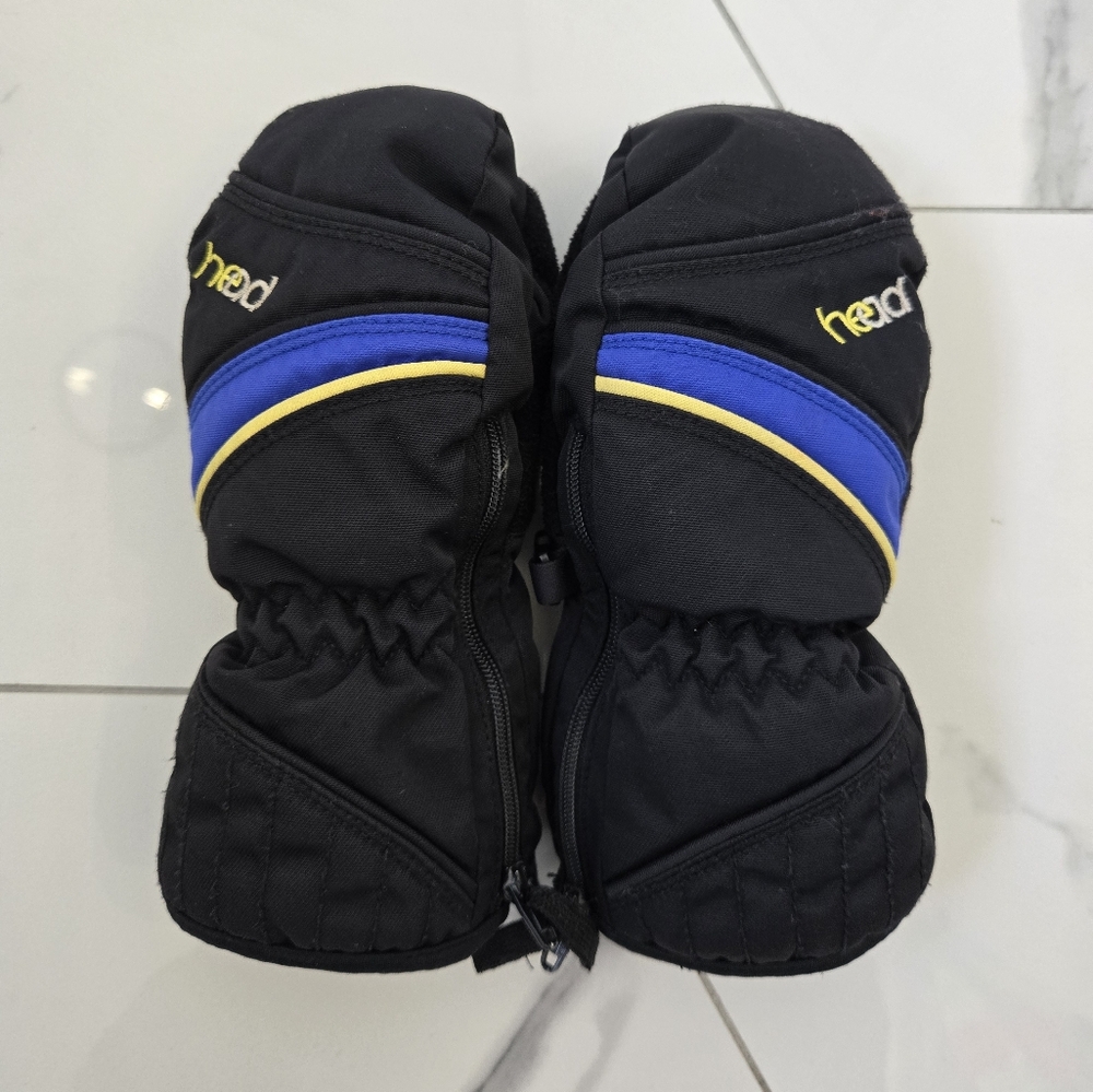 Head Black and Blue Kids Mittens Size S